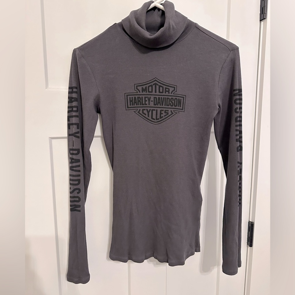 Harley Davidson dark grey ribbed turtleneck size small
